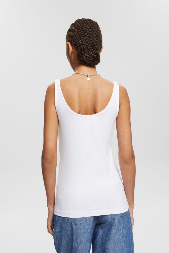 Organic cotton vest top, WHITE, detail image number 3