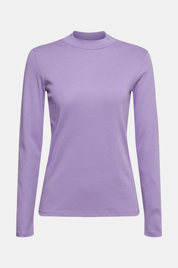Long sleeve top with a stand-up collar, LILAC, detail image number 2