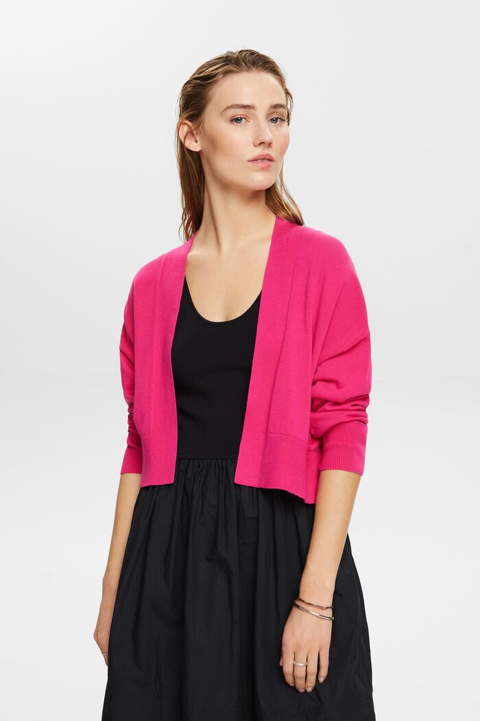 Open-Front Sweater Cardigan, PINK FUCHSIA, detail image number 0