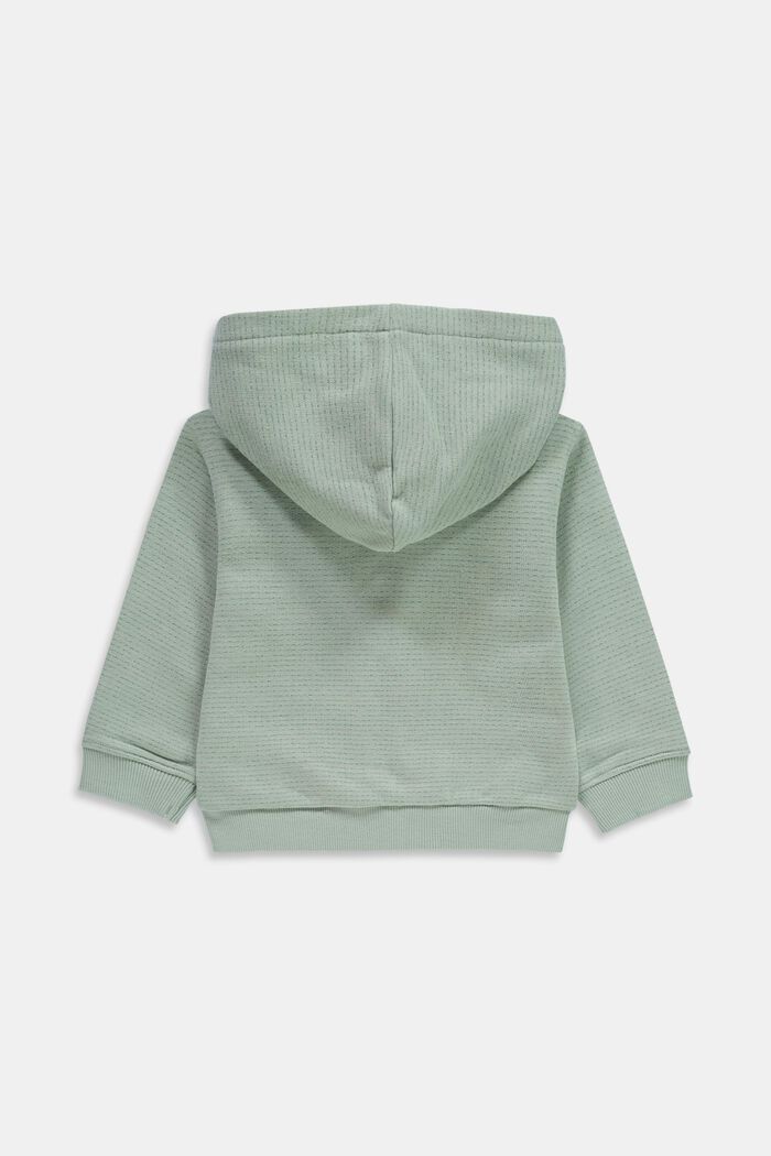 Zip-through hoodie in 100% organic cotton, LIGHT AQUA GREEN, detail image number 1