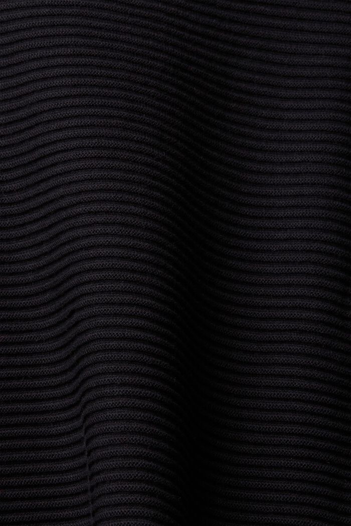Textured high neck jumper with drawstring, BLACK, detail image number 1