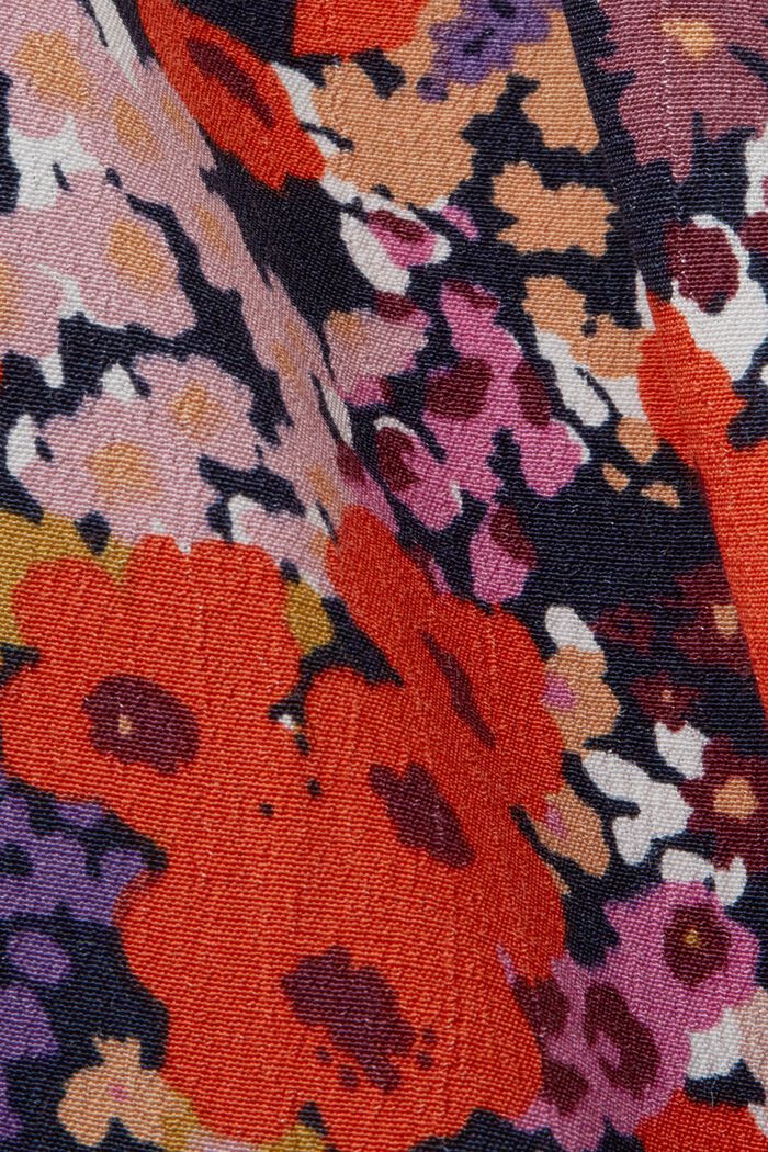 CURVY floral V-neck blouse, NAVY, detail image number 1