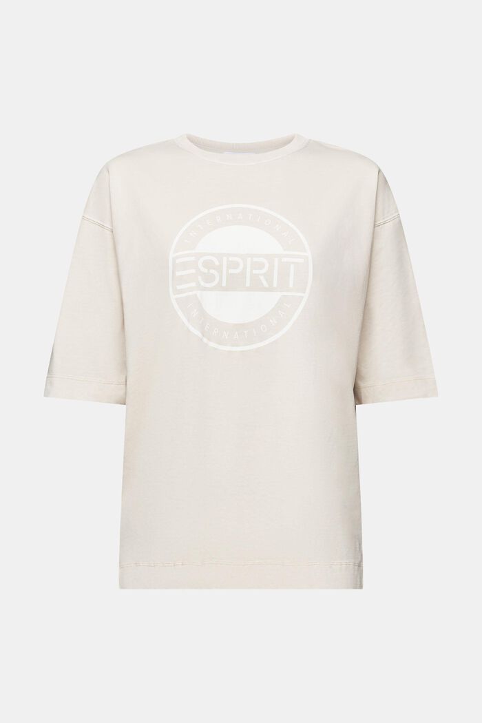Logo Cotton Jersey T-Shirt, LIGHT BEIGE, detail image number 6