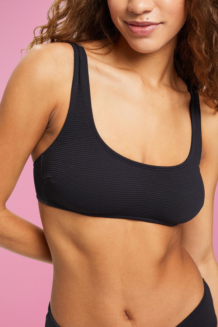ESPRIT - Textured croptop-style padded bikini top at our online shop