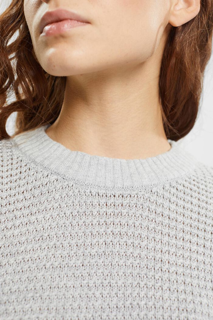 Textured knitted jumper, LIGHT GREY, detail image number 0