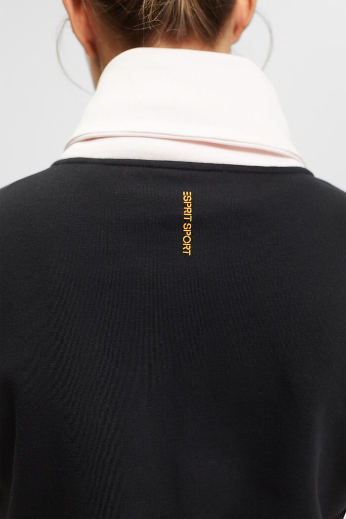 Zip-up jersey cardigan, BLACK, detail image number 2
