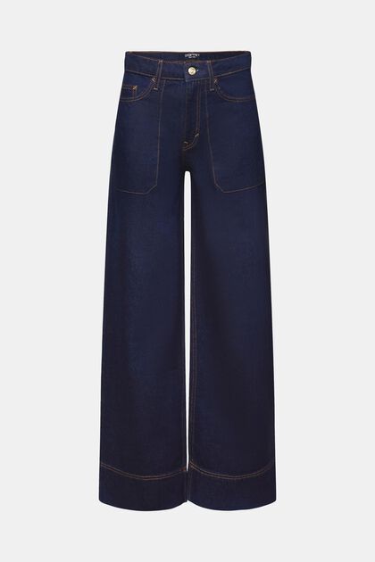 Retro wide leg jeans, 100% cotton