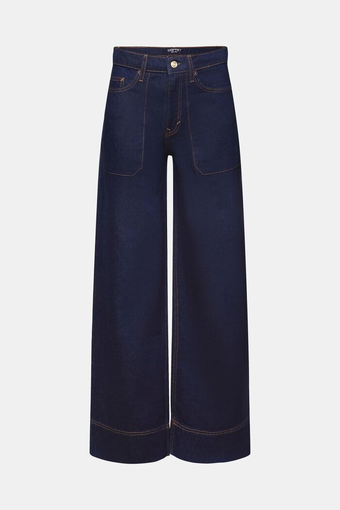 ESPRIT - Retro wide leg jeans, 100% cotton at our online shop