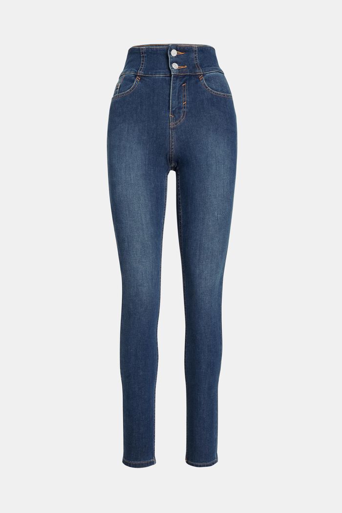 Body Contour: High Rise Skinny Jeans, BLUE MEDIUM WASHED, detail image number 5