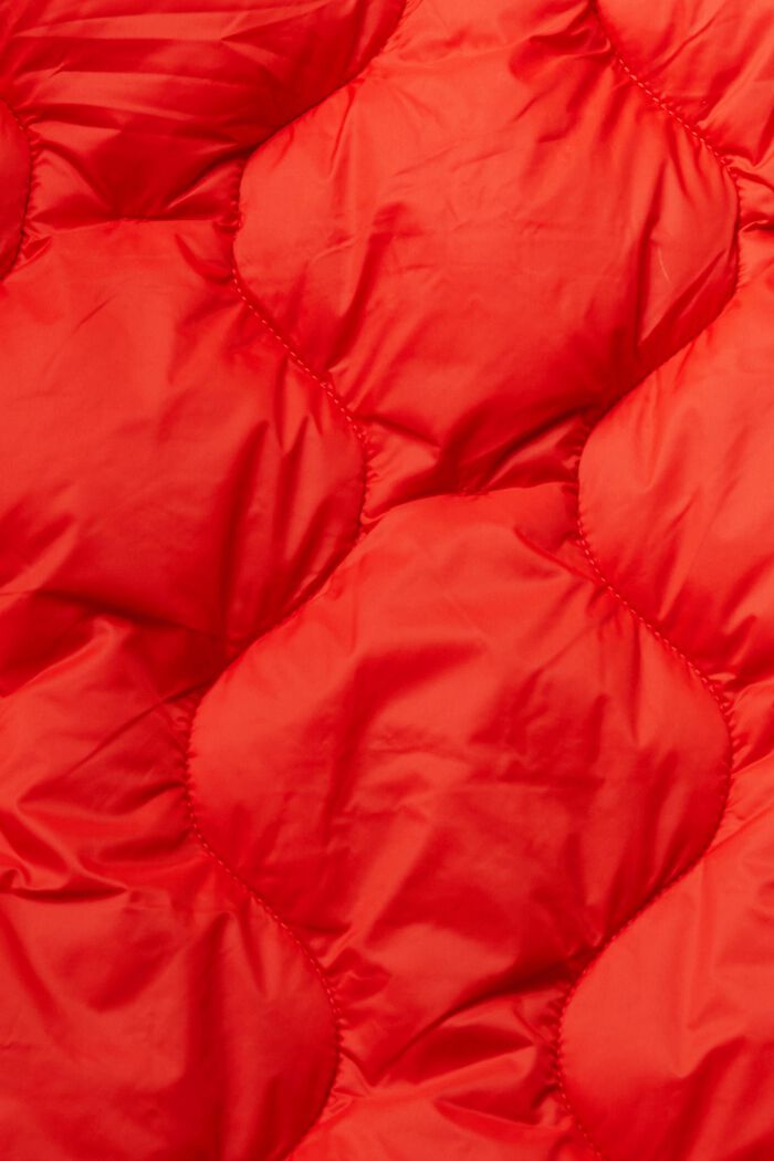 Long quilted body-warmer, ORANGE RED, detail image number 4