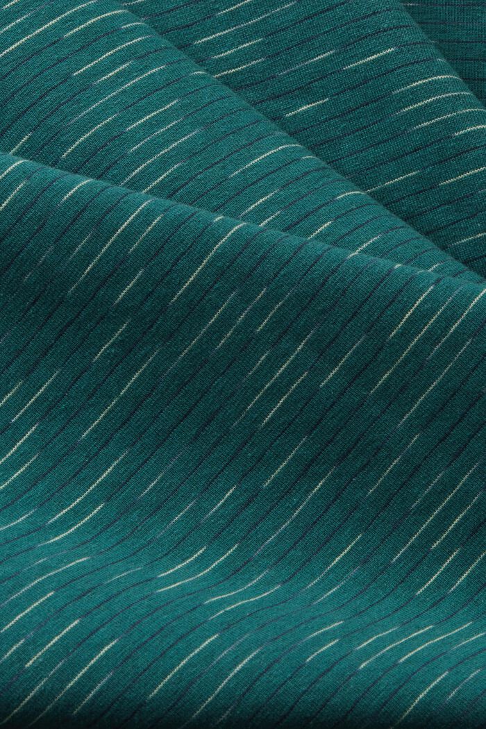 Fine stripe mélange polo shirt, EMERALD GREEN, detail image number 4
