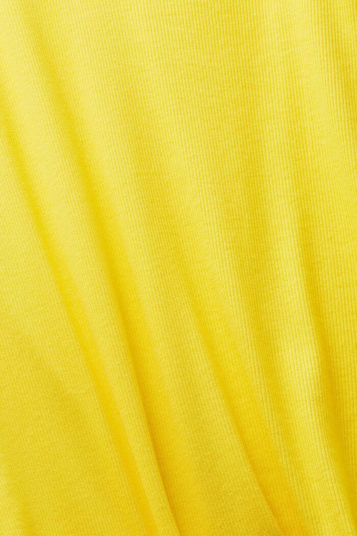 Ribbed V-Neck T-Shirt, YELLOW, detail image number 5