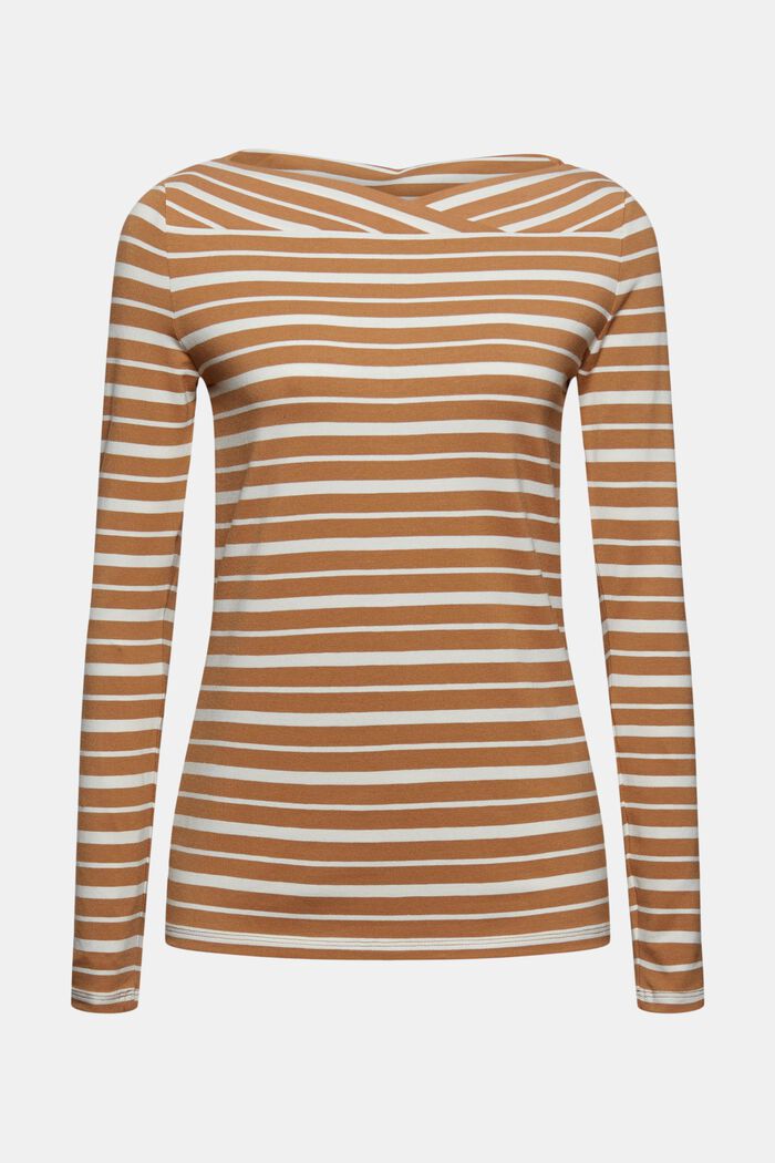 In a TENCEL™/ modal blend: Striped shirt, CARAMEL, detail image number 6