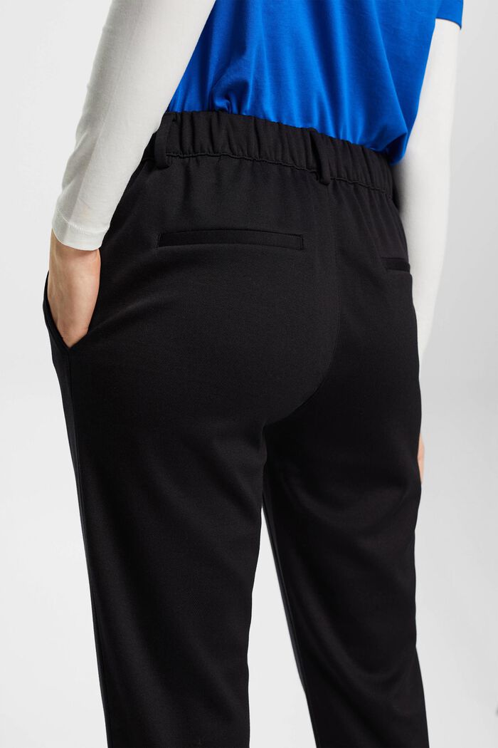 Stretch trousers with an elasticated waistband, BLACK, detail image number 4