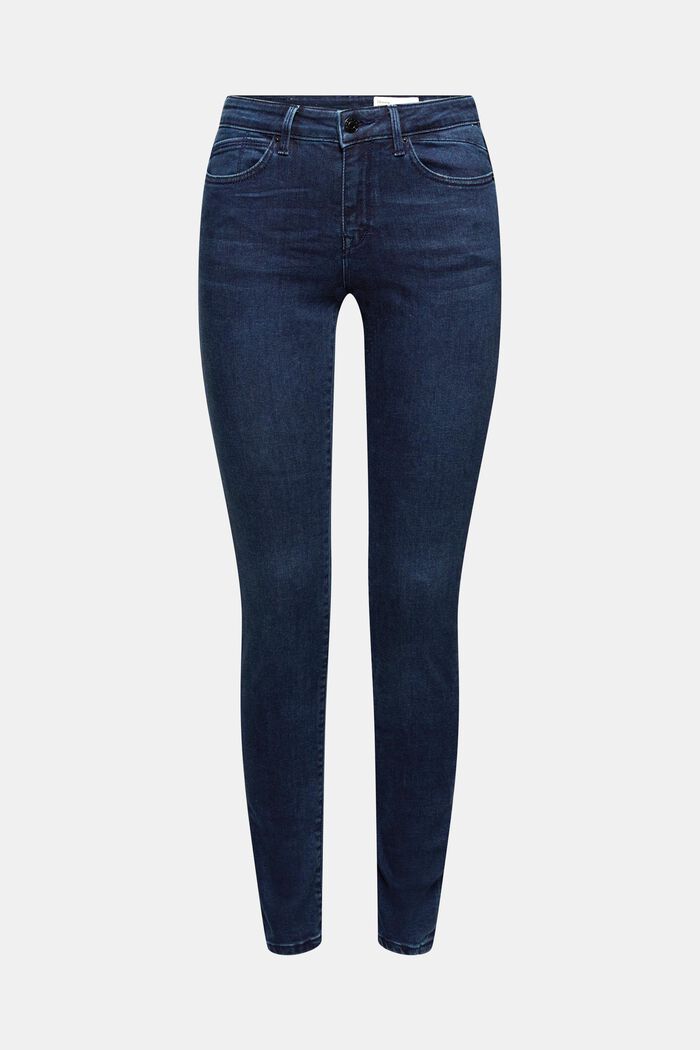 Stretch jeans containing organic cotton, BLUE DARK WASHED, detail image number 7