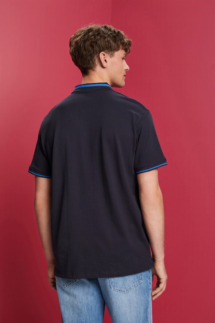 Jersey polo shirt, cotton blend, NAVY, detail image number 3