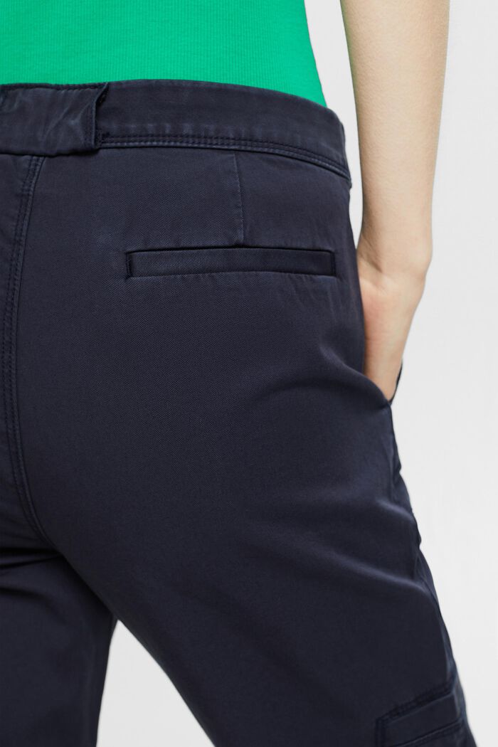 Capri trousers in pima cotton, NAVY, detail image number 3