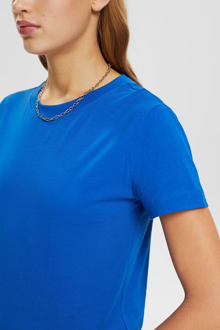 Cotton Crewneck T-Shirt, BLUE, detail image number 2