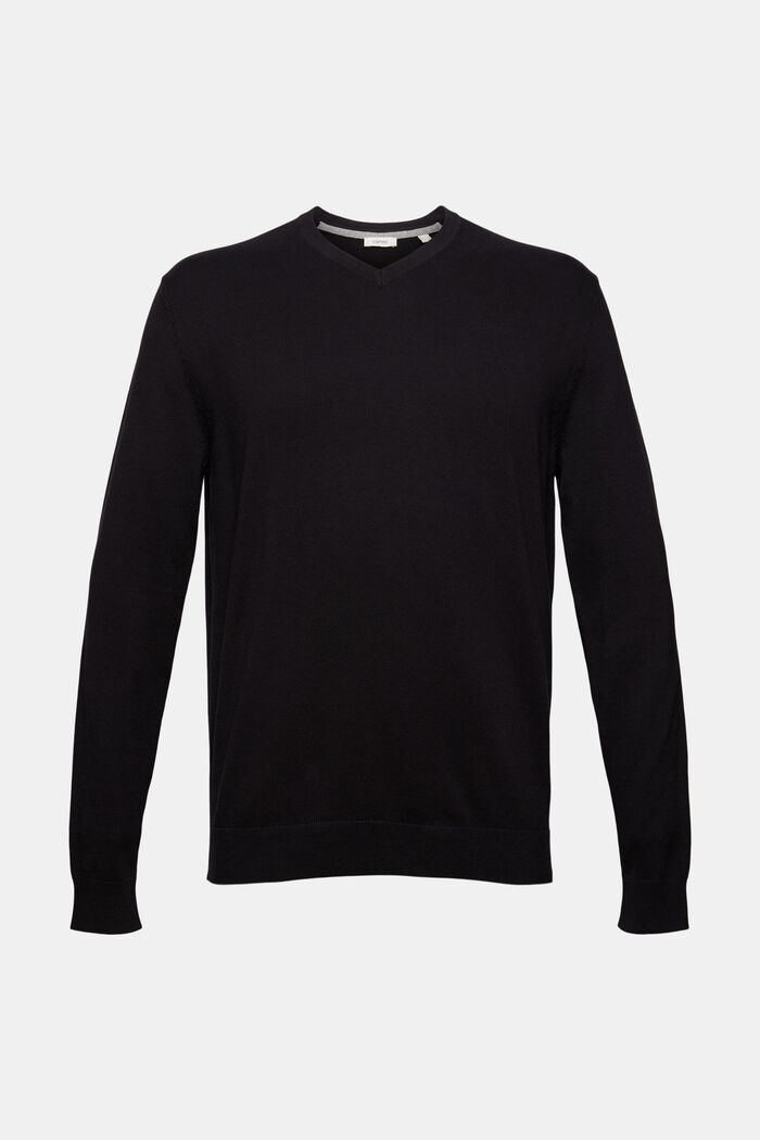 Basic jumper made of 100% Pima cotton, BLACK, overview