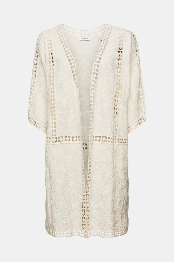 Open-Fronted Lace Poncho, OFF WHITE, detail image number 4