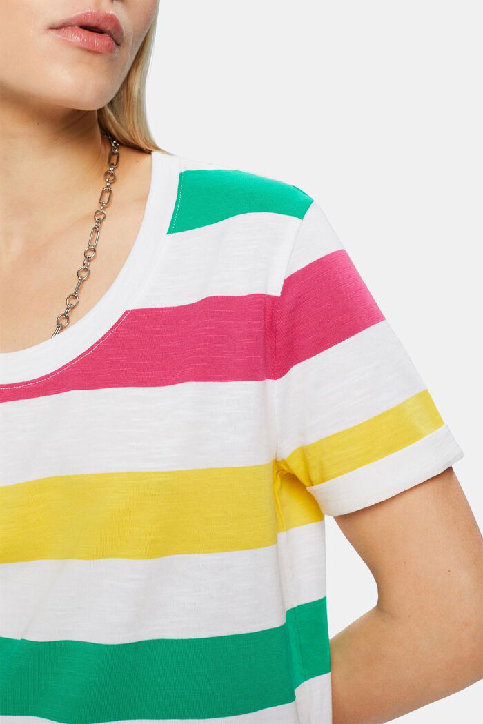 Striped Jersey T-Shirt, YELLOW, detail image number 2