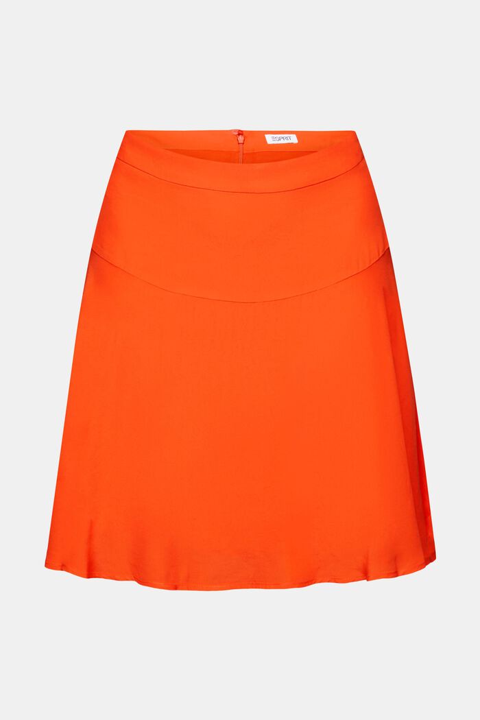 Crêpe A-Line Mini Skirt, BRIGHT ORANGE, detail image number 7