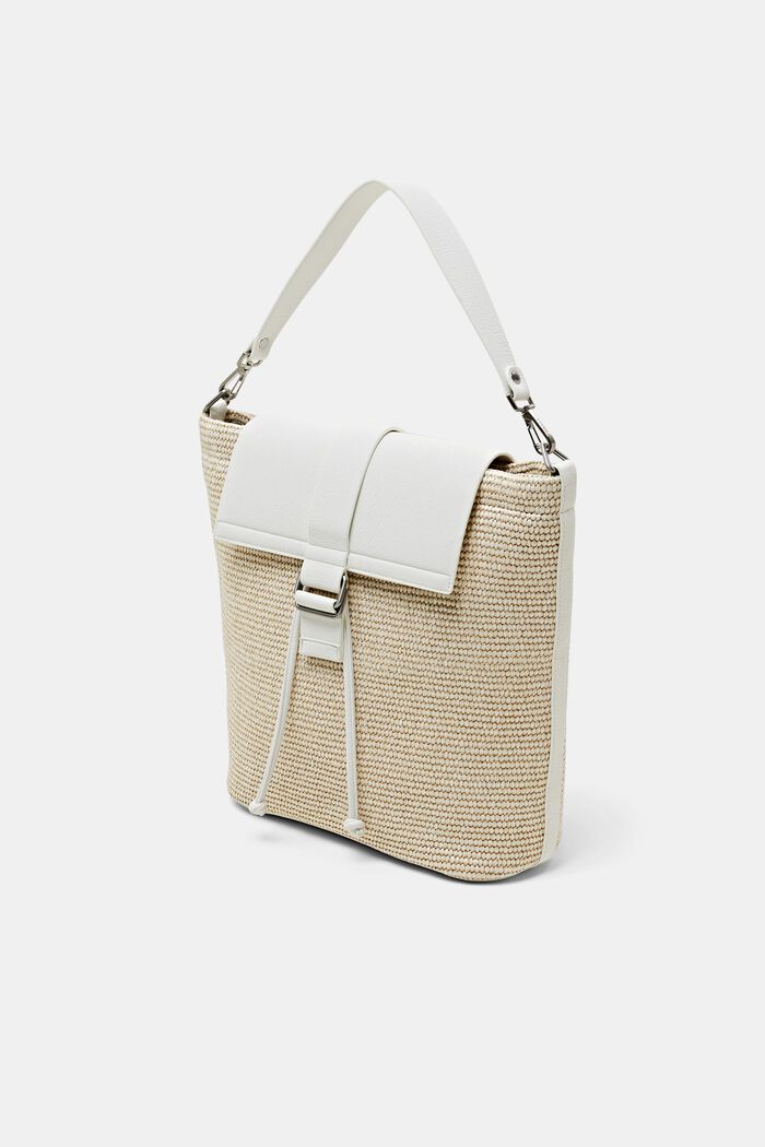 Material Mix Hobo Bag, OFF WHITE, detail image number 2