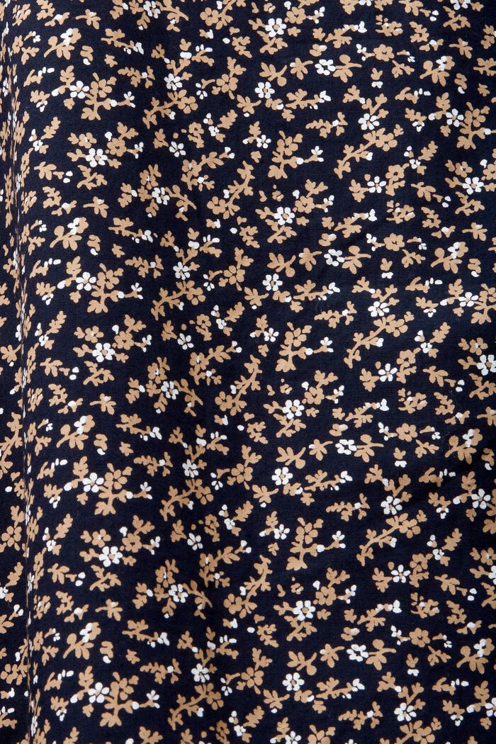 Patterned slim fit cotton shirt, NAVY, detail image number 4