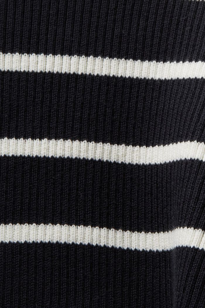 Striped Long-Sleeve Sweater, BLACK, detail image number 5