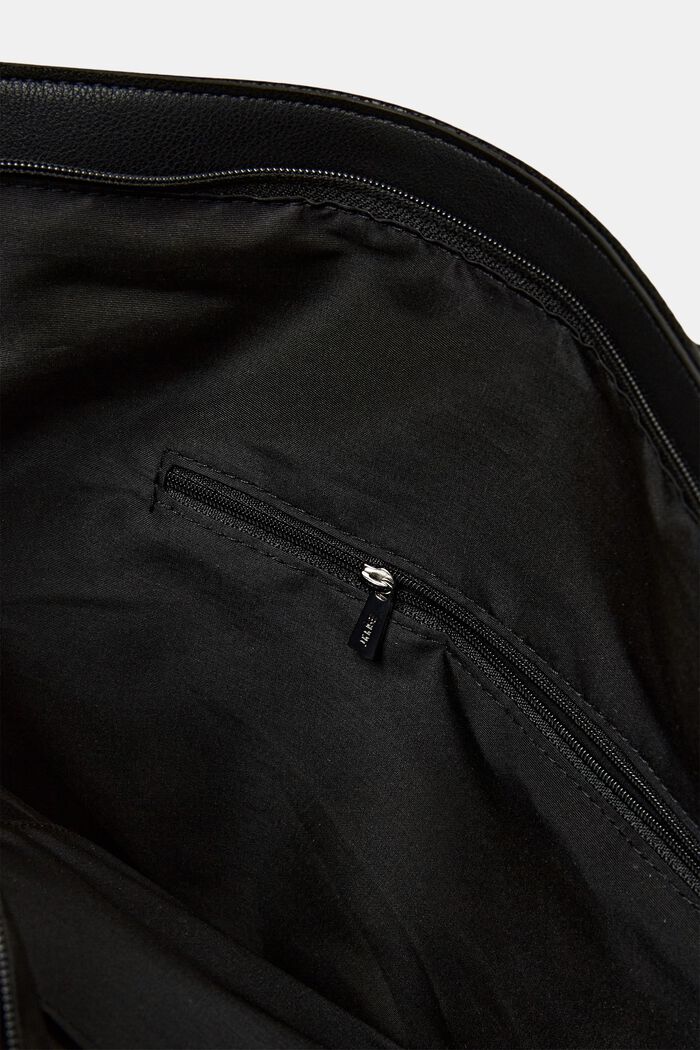 Faux leather shoulder bag, BLACK, detail image number 4