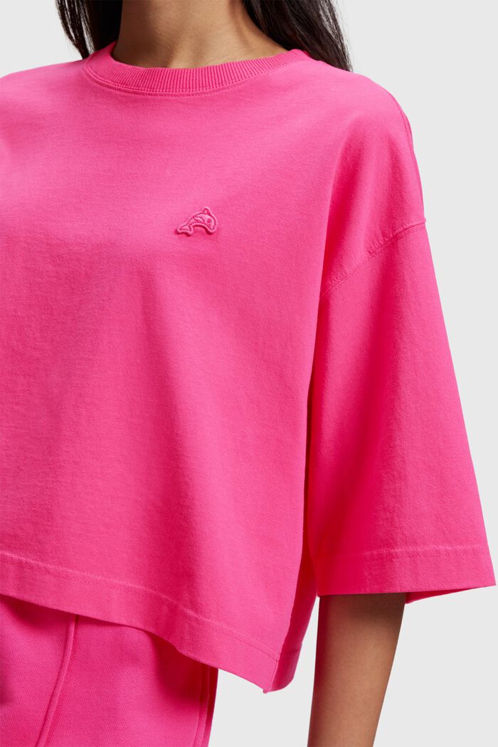 Color Dolphin Cropped T-shirt, PINK FUCHSIA, detail image number 2