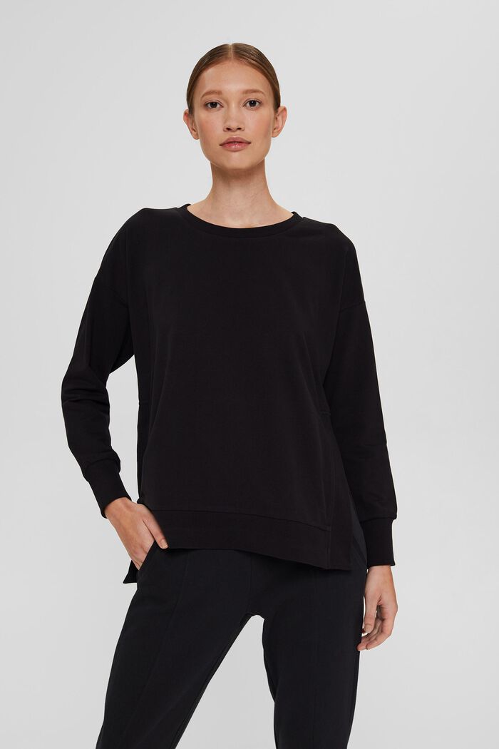 Sweatshirt in organic cotton, BLACK, detail image number 0
