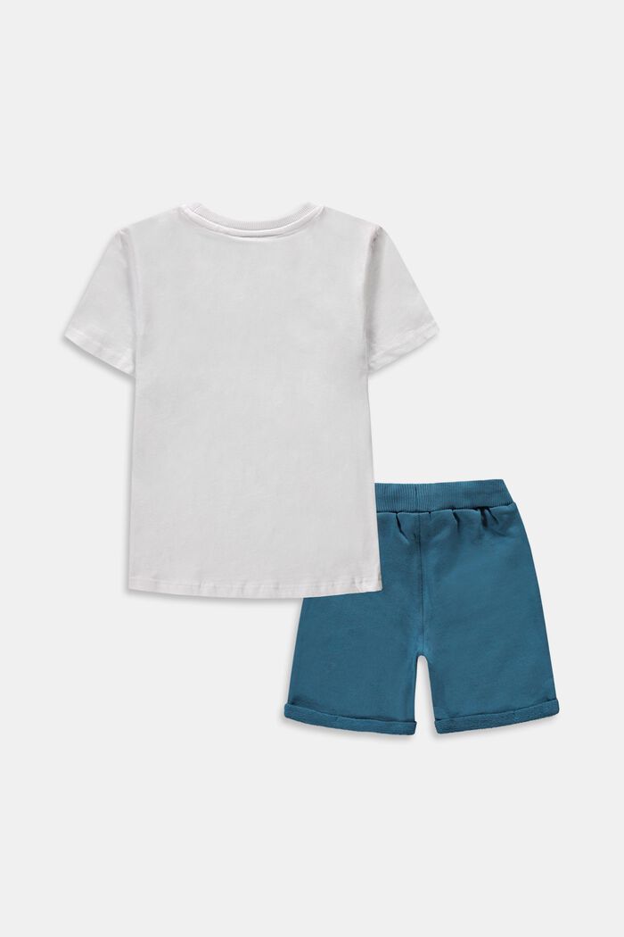 T-shirt and shorts set, in 100% cotton, WHITE, detail image number 1