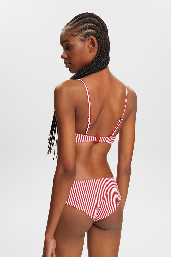 Striped Padded Bikini Top, DARK RED, detail image number 3