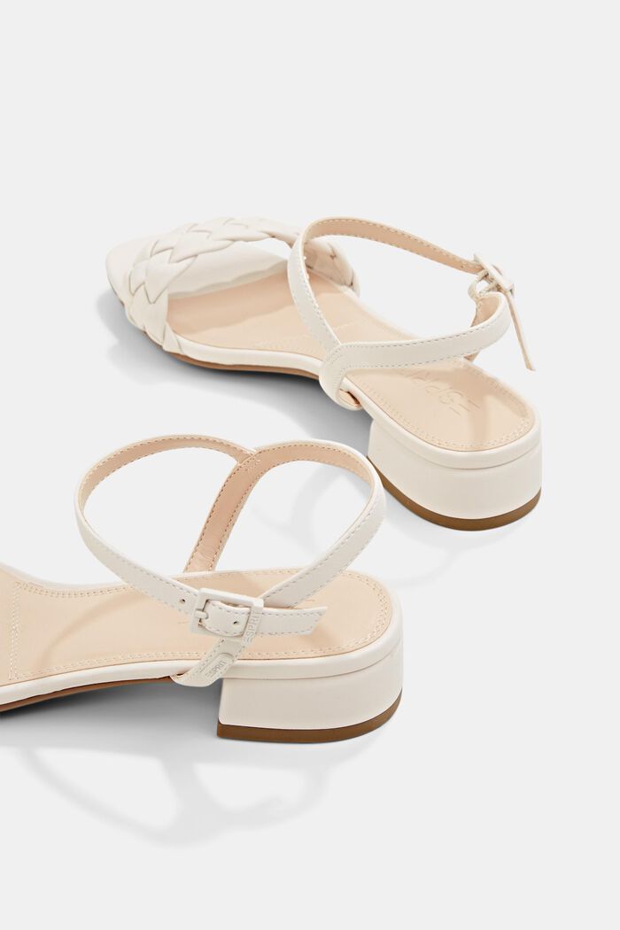 Sandals with braided straps, OFF WHITE, detail image number 5