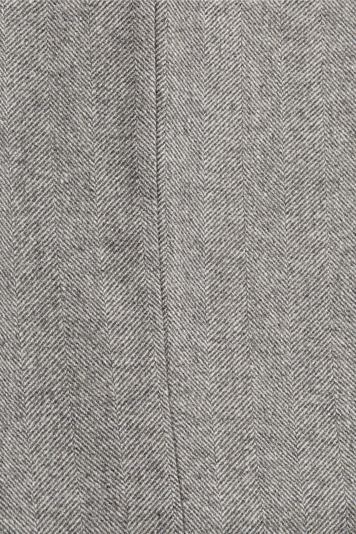 Wool blend: Trousers with a herringbone pattern, ANTHRACITE, detail image number 1