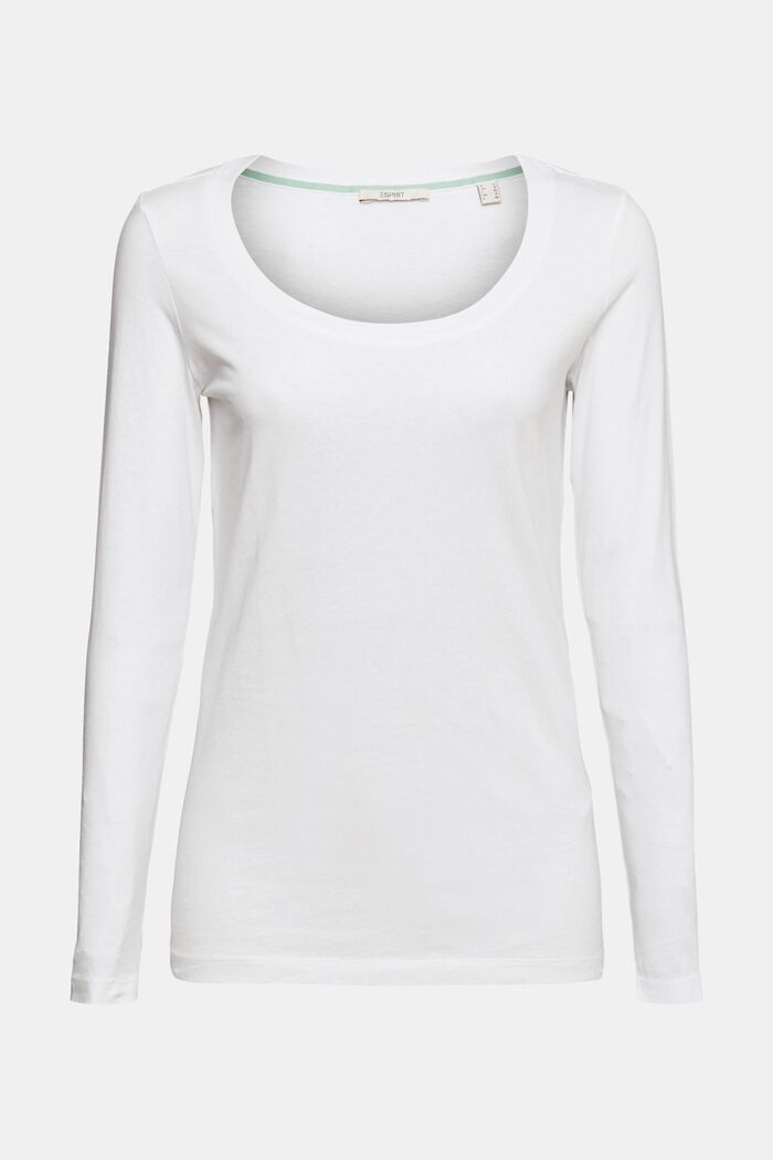 Long sleeve top, WHITE, detail image number 2