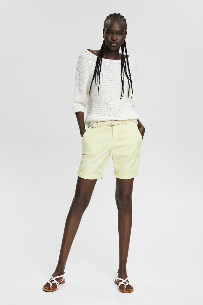 Shorts with a woven belt