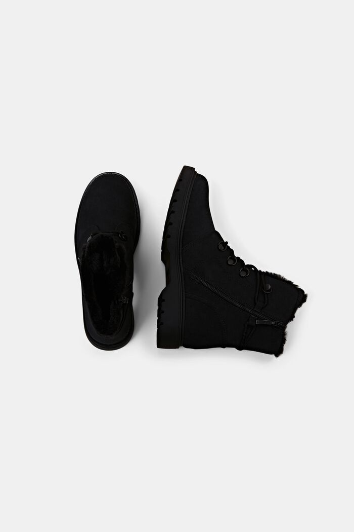 Faux suede lace-up boots, BLACK, detail image number 4