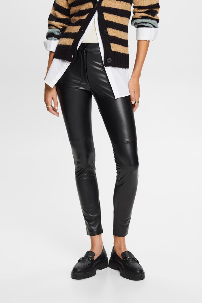 Faux leather trousers, BLACK, detail image number 0