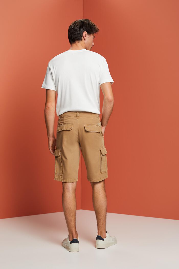 Cargo shorts, 100% cotton, KHAKI BEIGE, detail image number 3