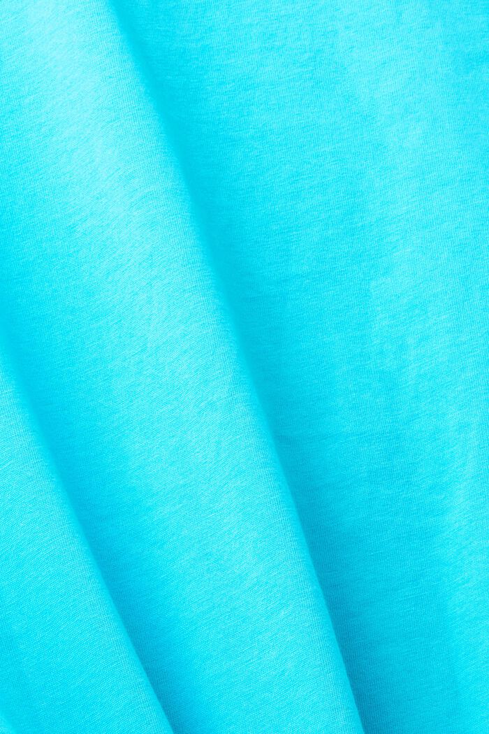 Cotton t-shirt with front print, AQUA GREEN, detail image number 5