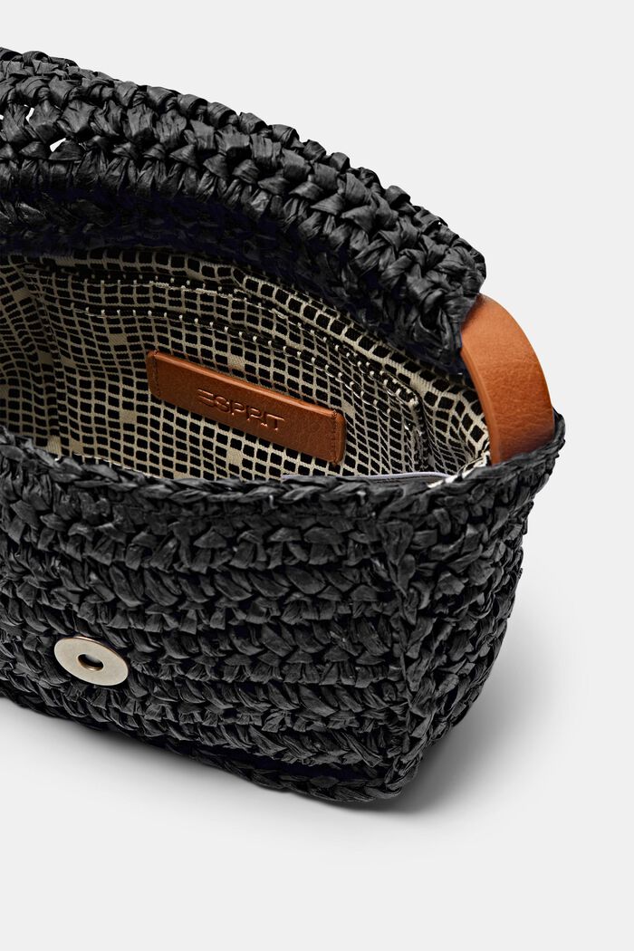 Crochet Flap Shoulder Bag, BLACK, detail image number 3