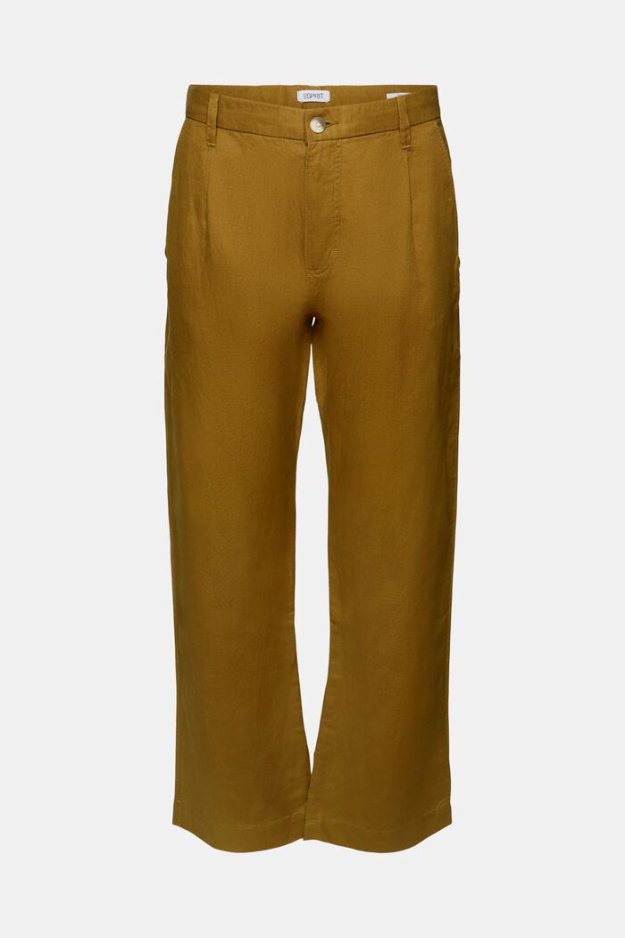 Linen-Cotton Straight Pant, OLIVE, detail image number 6