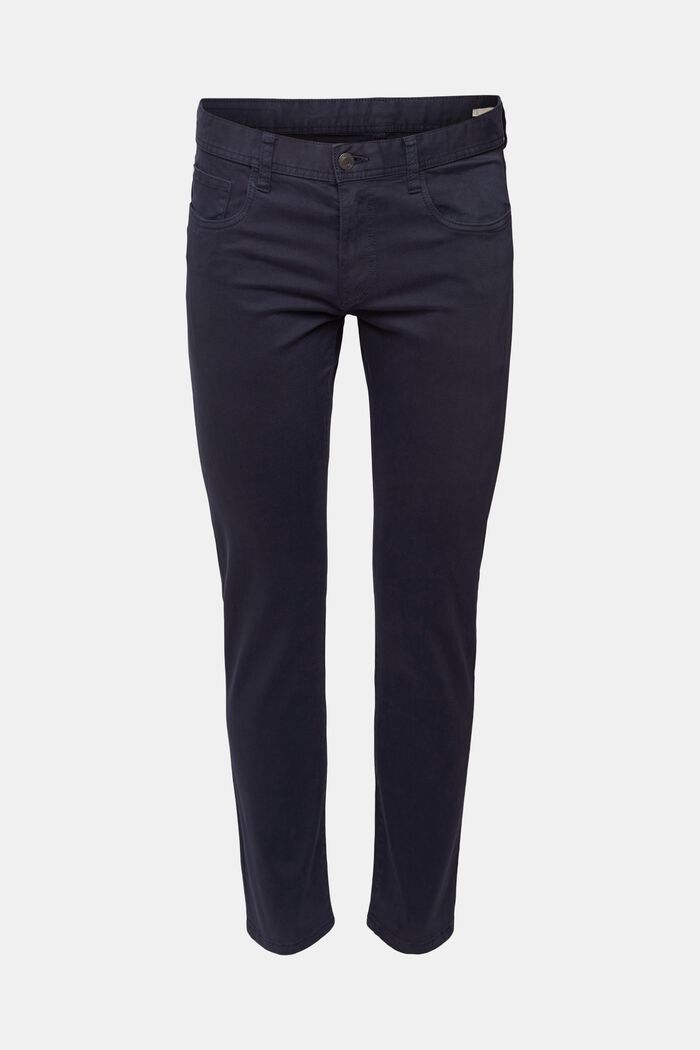 Slim fit trousers, organic cotton, NAVY, detail image number 2