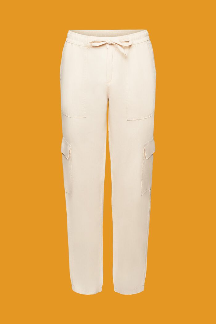 Mixed fabric cargo trousers with TENCEL™, PASTEL PINK, detail image number 7