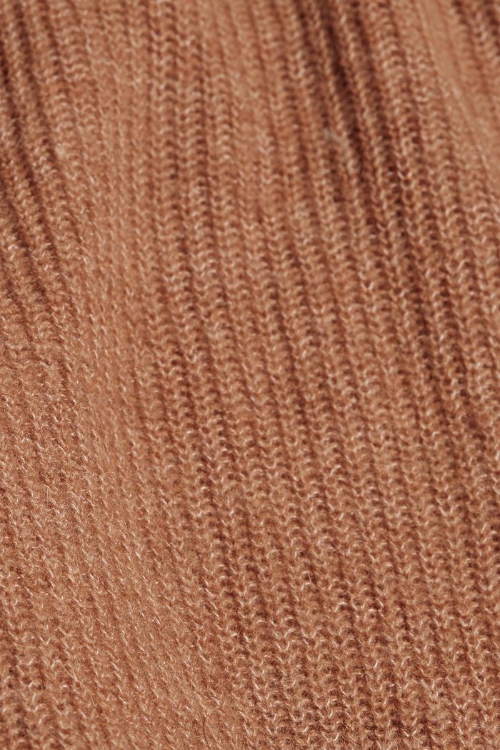 Wool/alpaca blend: Ribbed knit cardigan, CARAMEL, detail image number 1