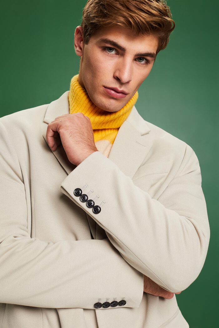 Knitted Piqué-Jersey  Blazer, LIGHT GREY, detail image number 4