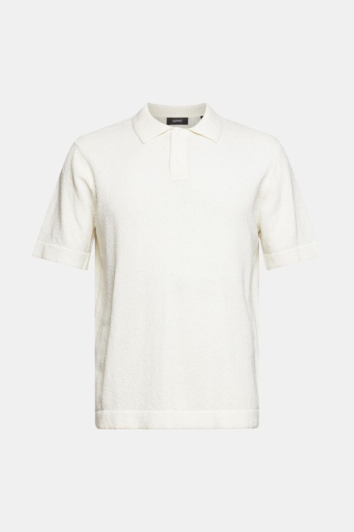 Bouclé-effect polo shirt
