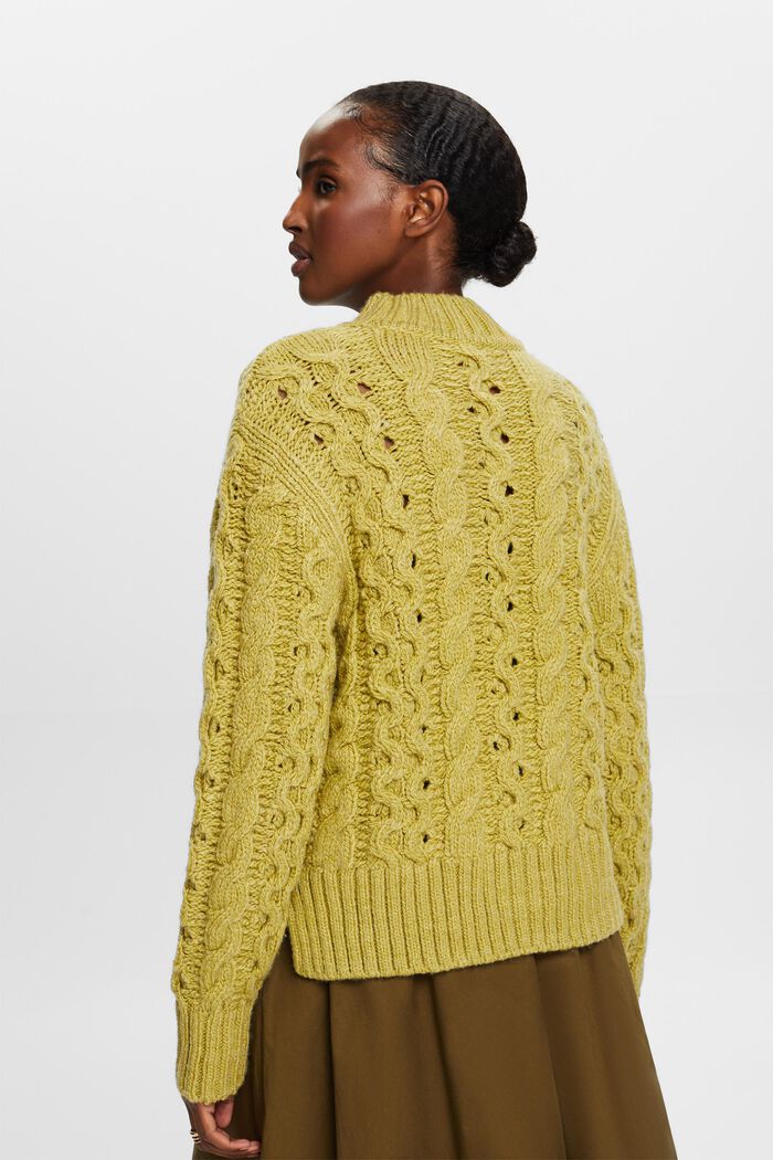 ESPRIT - Cable-Knit Wool-Blend Sweater at our online shop
